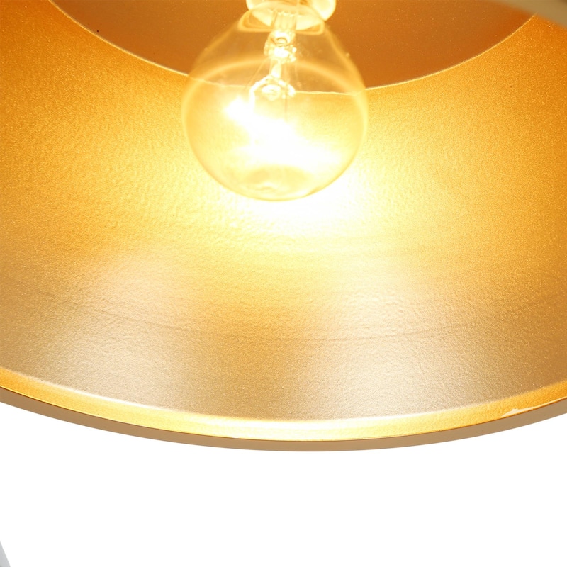 Mid-Century Modern 5-Light Wheel Chandelier Gold White Lights for Dining Room