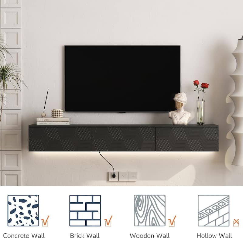 Floating TV Stand Wall Mounted