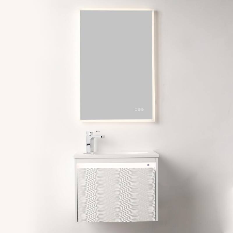 Blossom Wall Mounted Bathroom Vanity with Sink - White - 24 Inch White