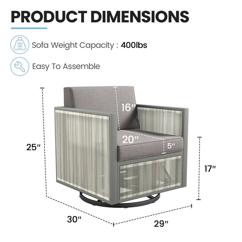 1 Piece Wicker Rocking Chair Swivel Chairs