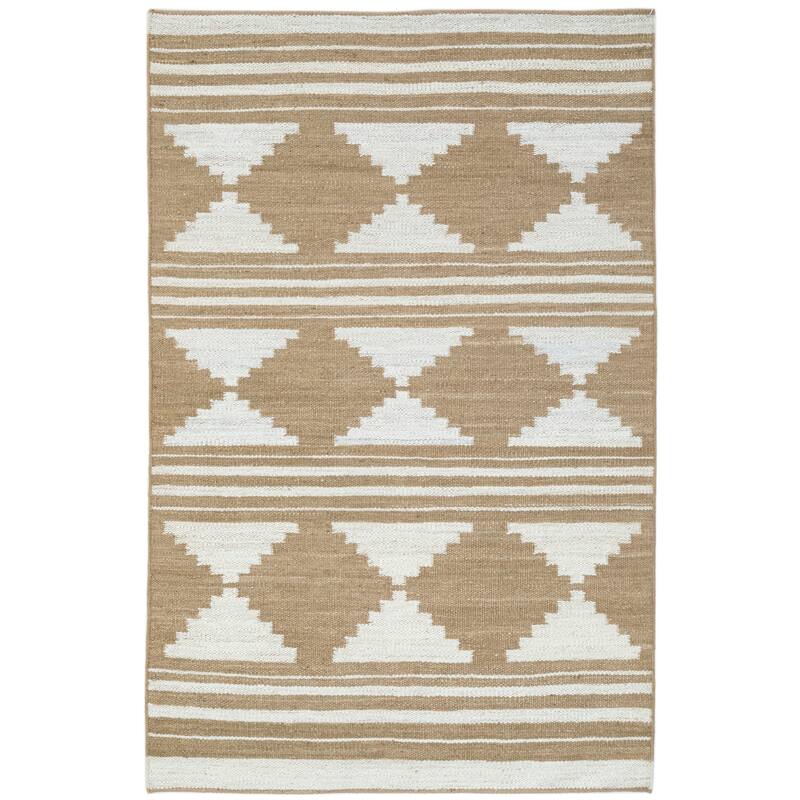 Terra by Obeetee Sona Idris Natural Rug - Natural/Criss Cross - 8' x 10'