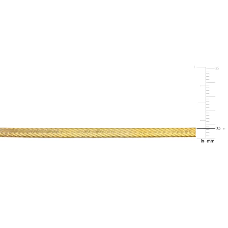 Miadora 3.5mm Flex Herringbone Chain Necklace in 10k Yellow Gold-24 in