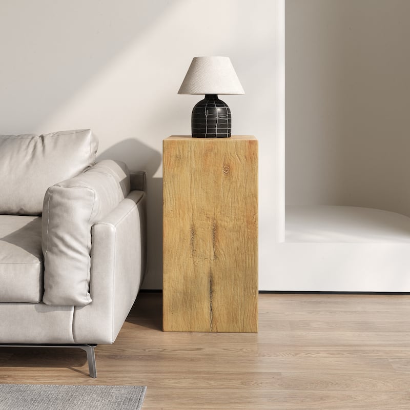 Christopher Knight Home - Ravenshadow 33.75"H Outdoor Indoor Wood Look MGO Fiberglass End Table - 1 Piece - Natural
