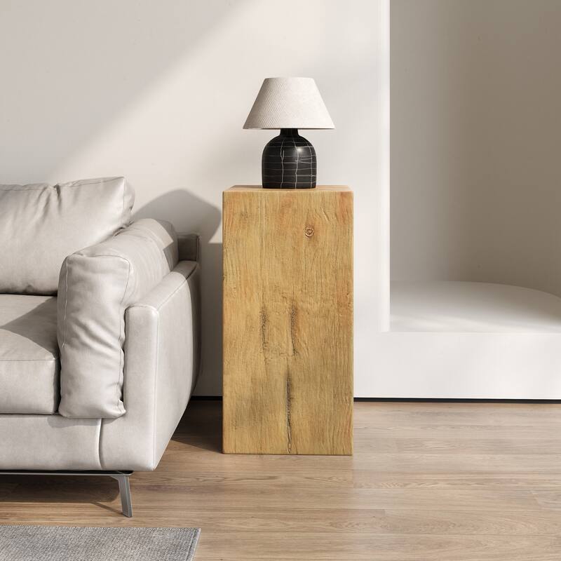 Wood-Look Square-Column MGO End Table