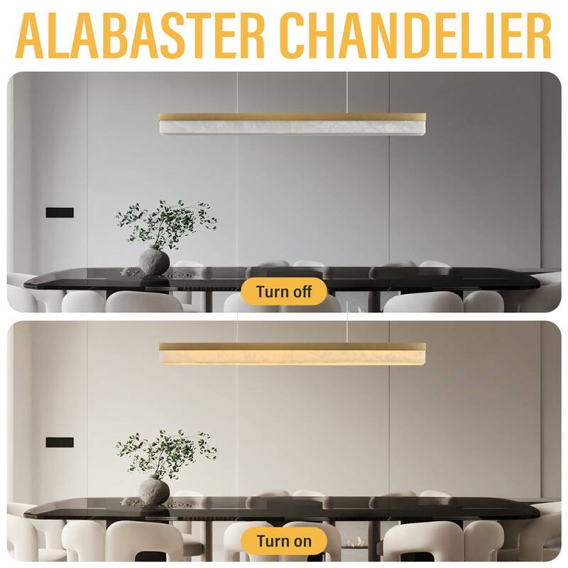 KAYLA Alabaster Pendant Light 1200 - 1800 Matte Black/Gold