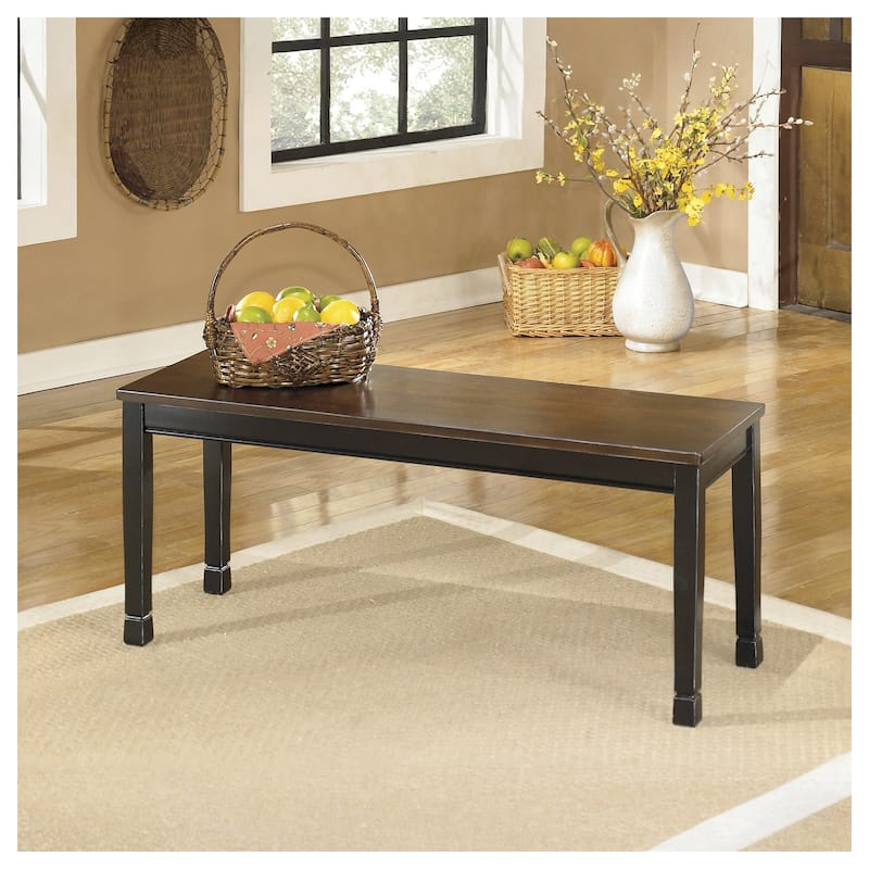 Signature Design by Ashley 'Owingsville' Black/ Brown Dining Room Bench - Single - Brown - Dining Height
