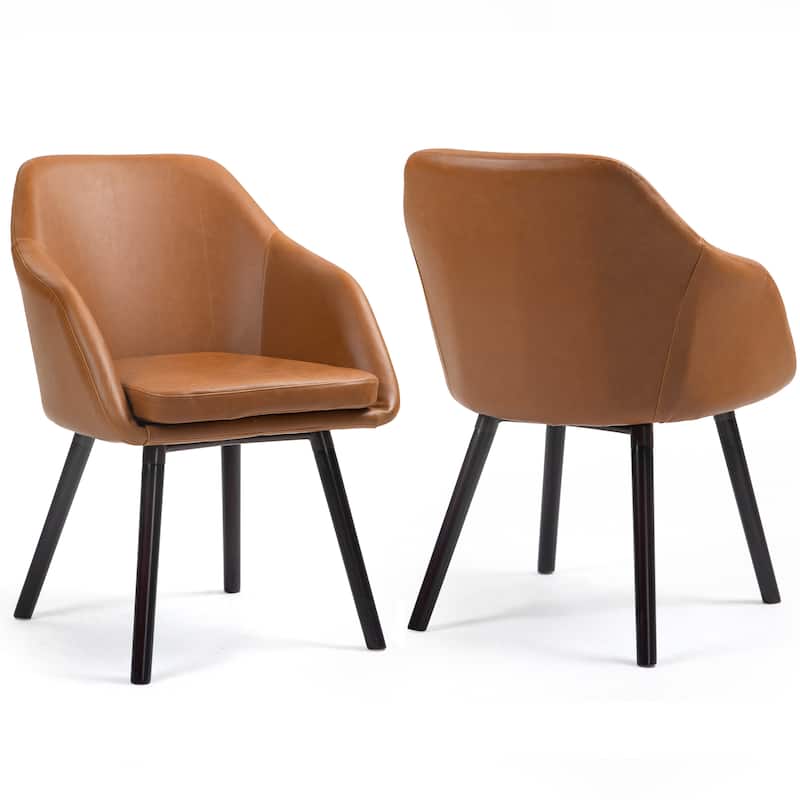 Carson Carrington Akrehamn Cappuccino Faux Leather Armchair (Set of 2)