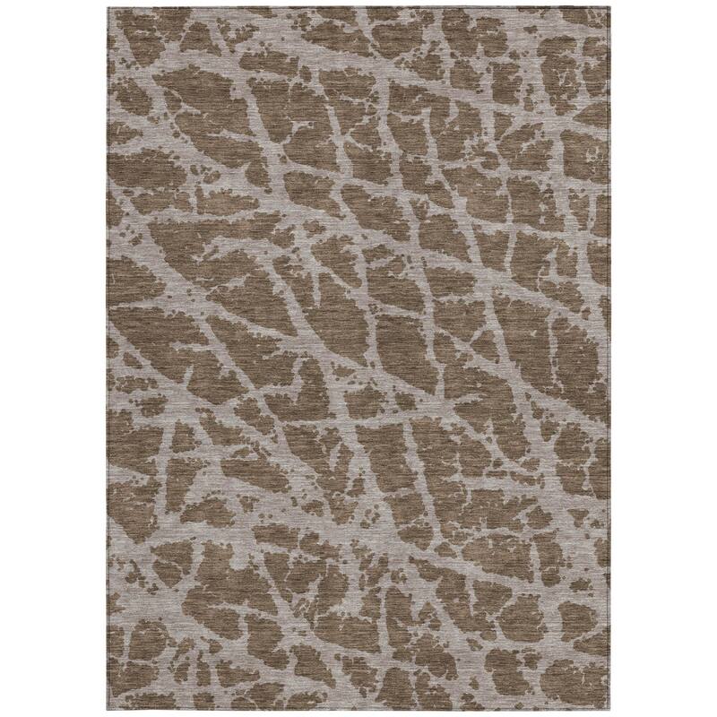 Varo Unique Abstract Weather Resistant Blended Style Outdoor Rug