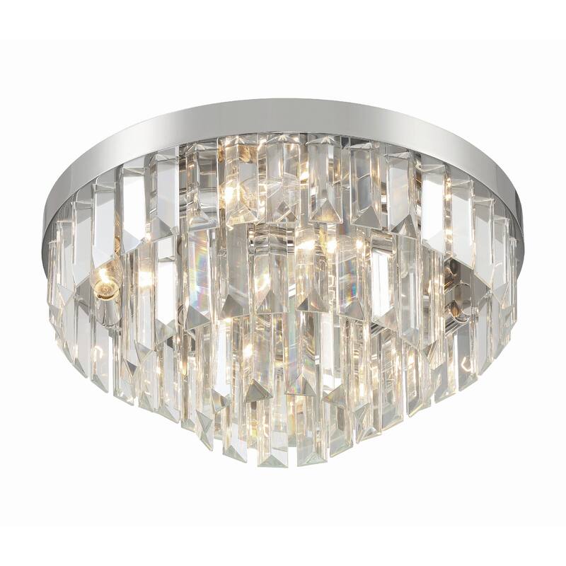 Hayes 8 Light Polished Nickel Ceiling Mount - 18"W x 8"H x 18"D