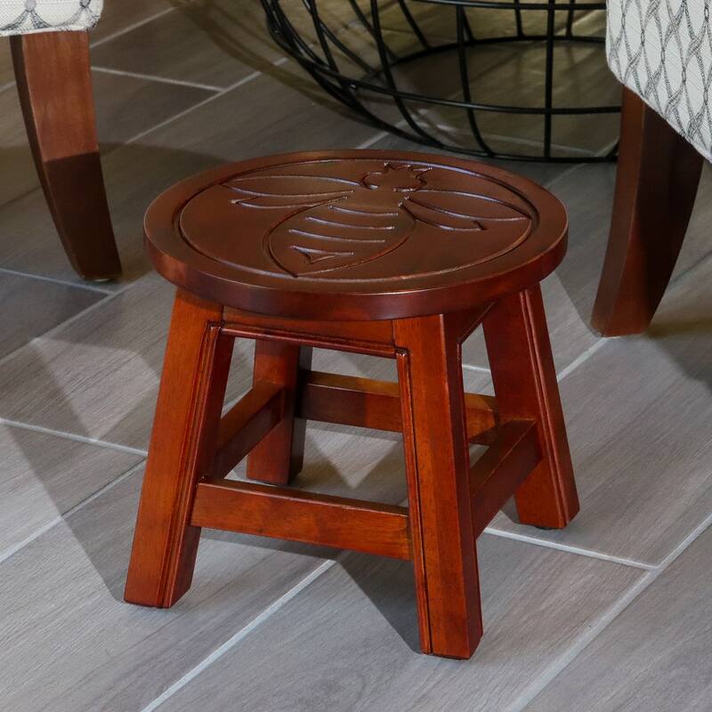 Carved Wooden Step Stool