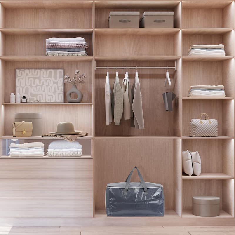 1 Pack Clothes Storage Bags with Handles, Closet Organizers and Storage, Moving Bags for Organizing Clothing 27*14*14in
