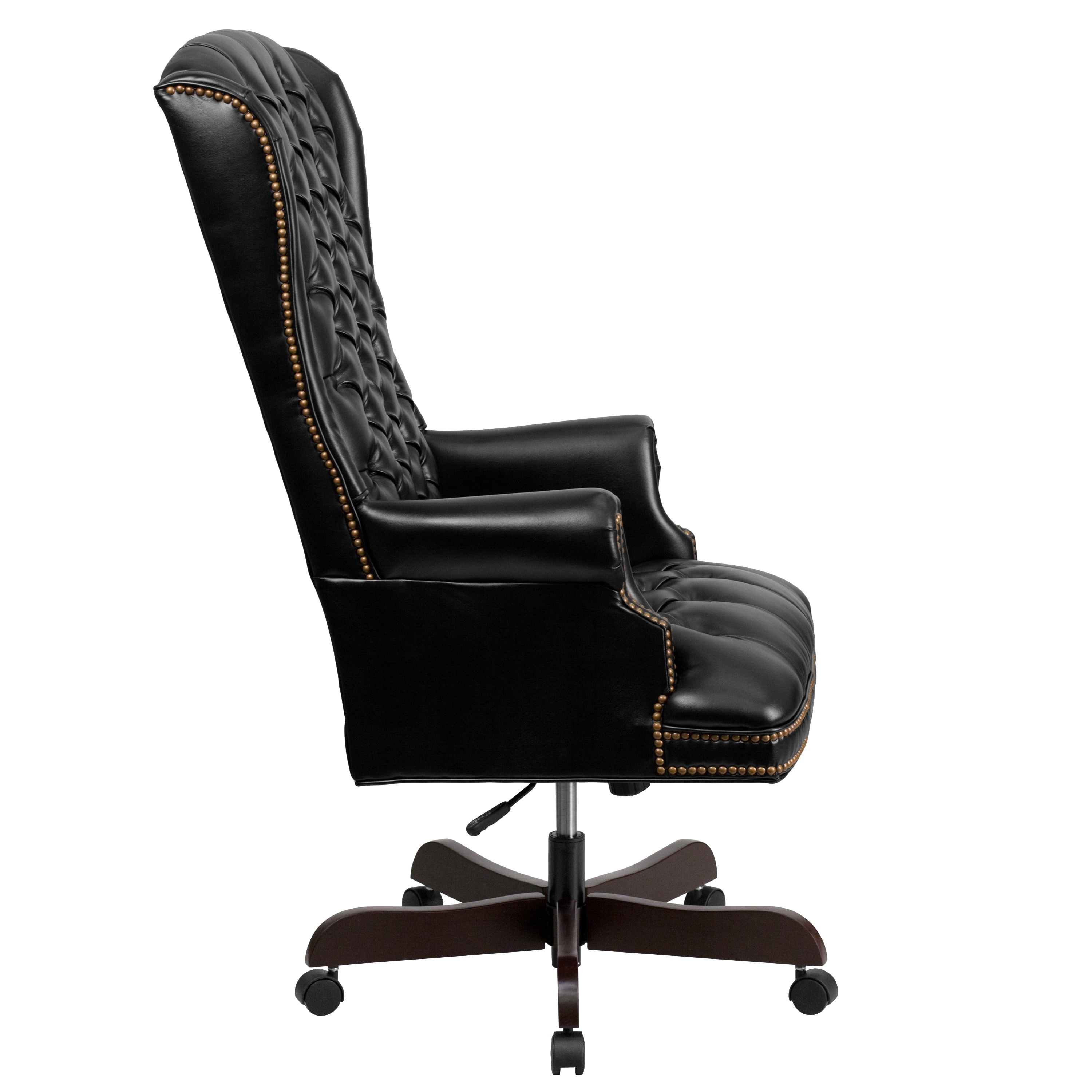 Boss Office Traditional High Back Faux Leather Tufted Executive Chair in Black 