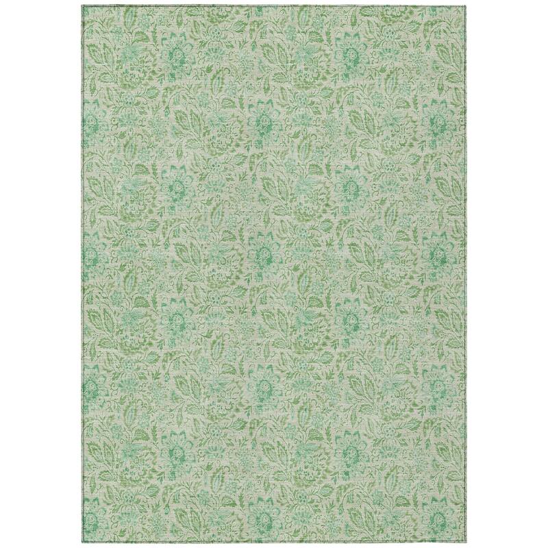 HomeRoots Floral Transitional Rectangle Outdoor Rug