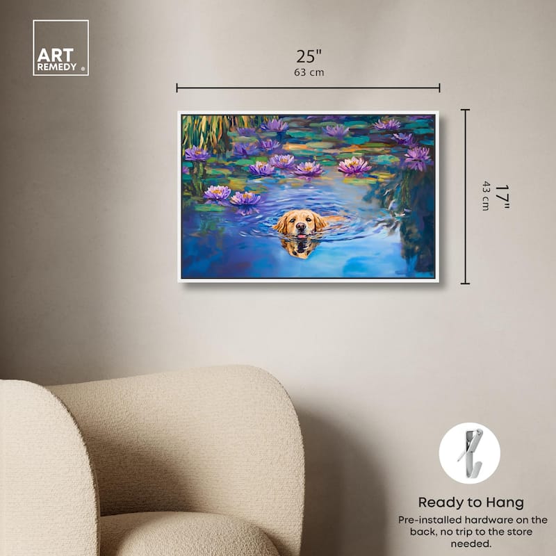 Watery Wag I Canvas by Art Remedy