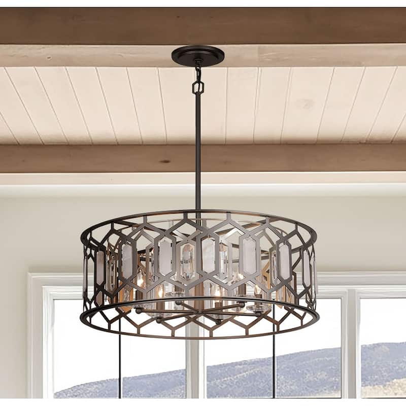 Minka Lavery 3587 Hexly 6 Light 28" Wide Crystal Pendant