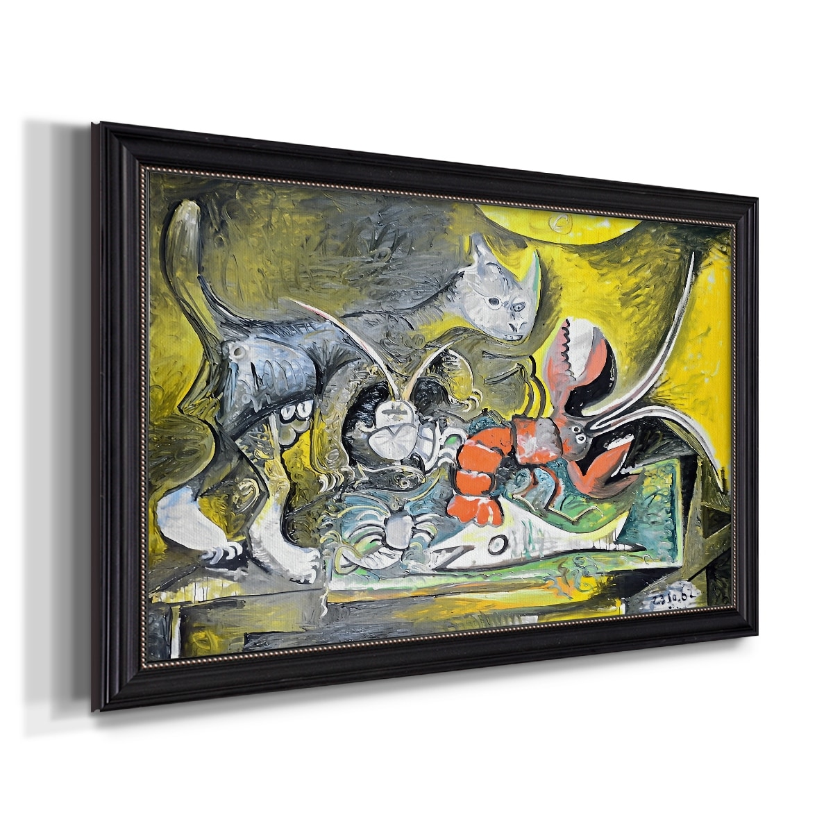 Still Life with Cat and Lobster 1962-Pablo Picasso-Custom Framed