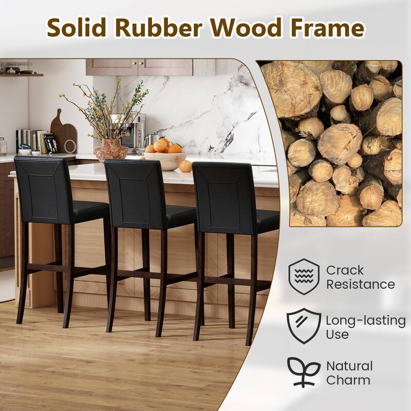 Gymax Set of 4 Bar Stools 29 '' Counter Height Barstool Pub Chair