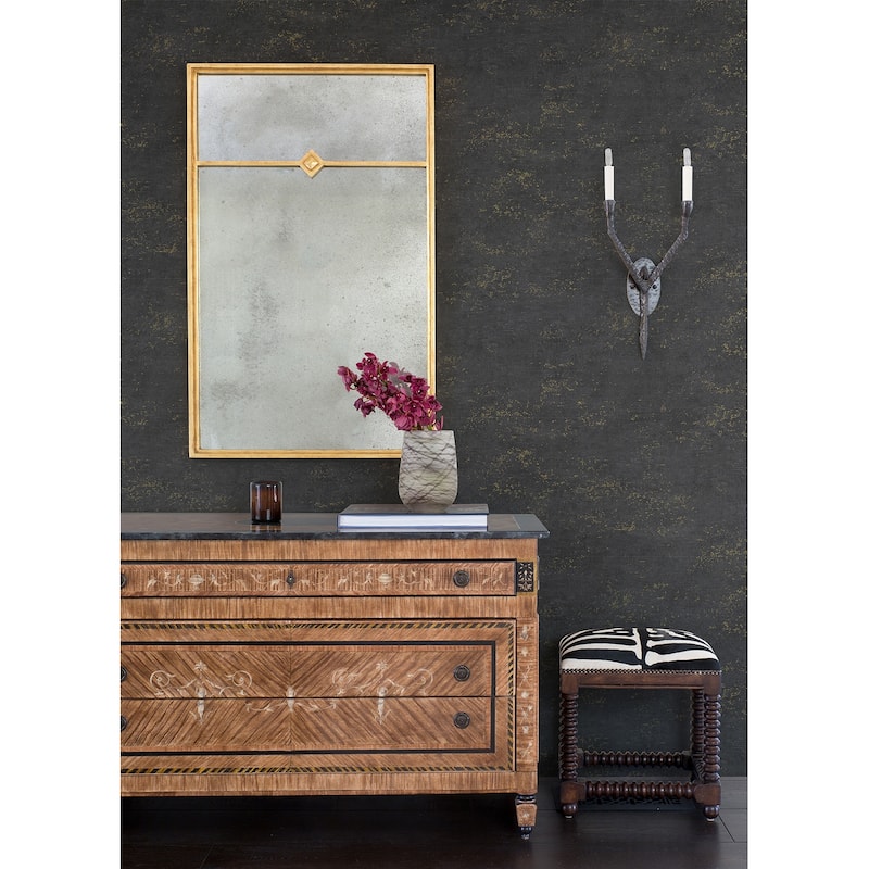 A-Street Prints Elatha Charcoal Gilded Texture Wallpaper
