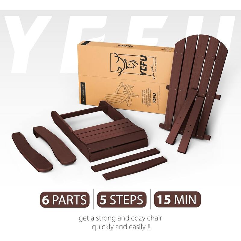 WINSOON All Weather HIPS Outdoor Plastic Adirondack Chairs Set of 2