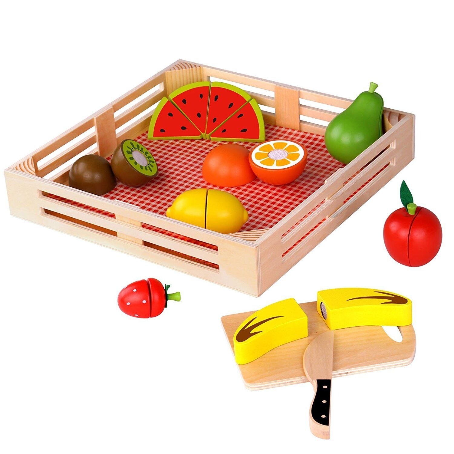 wooden cut fruit toys