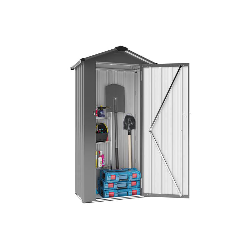 Galvanized Iron Garden Shed Tool Shed with Waterproof Lock & Stylish Design Outdoor Storage Shed for Backyard