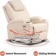 preview thumbnail 37 of 46, MCombo Manual Swivel Glider Rocker Recliner Chair with Massage and Heat, Faux Leather 8031