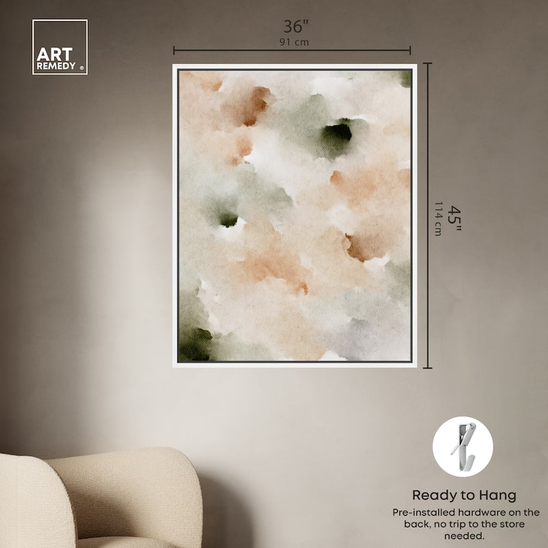 Art Remedy Cotton Balls And Cinnamon Framed Watercolor Boho Abstracts