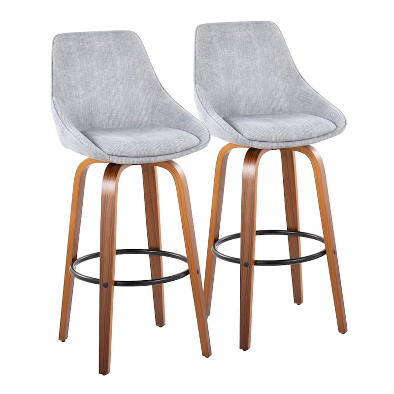 Carson Carrington Alba 30" Fixed-Height Bar Stool with Bent Wood Legs & Round Footrest (Set of 2)