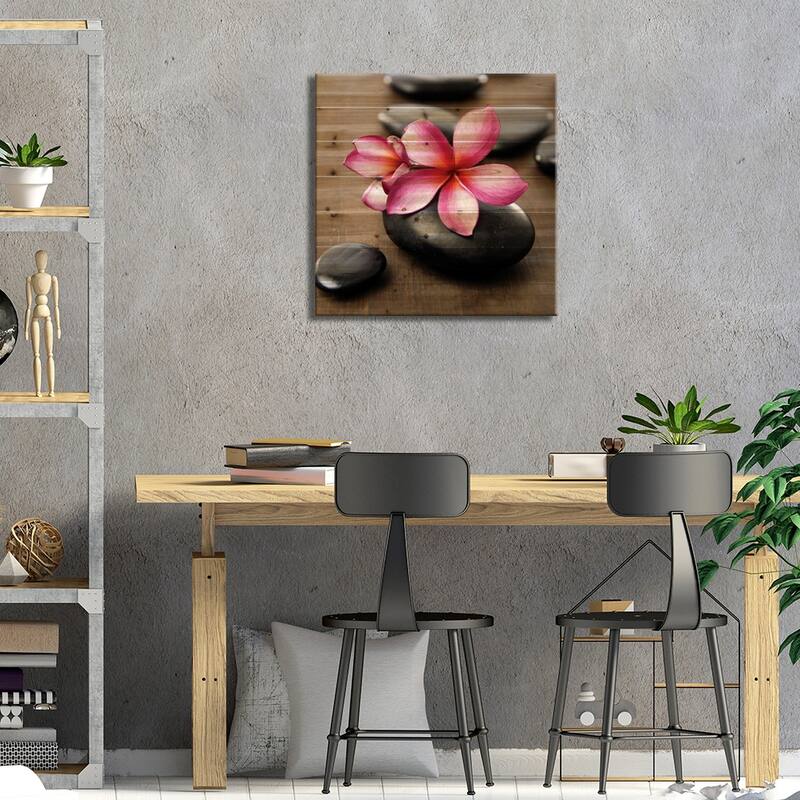 Zen Pebbles IV Print On Wood by PhotoINC Studio - Multi-Color