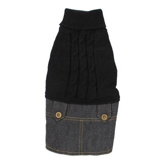 Shop Unique Bargains Pet Dog Winter Warm Sweater Denim Dress Jeans