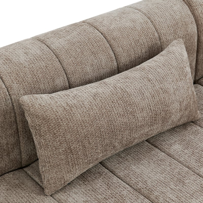 Christopher Knight Home - Modular Polyester Upholstered Sectional Sofa with 4-Piece Compressed Sponge - 145.5"