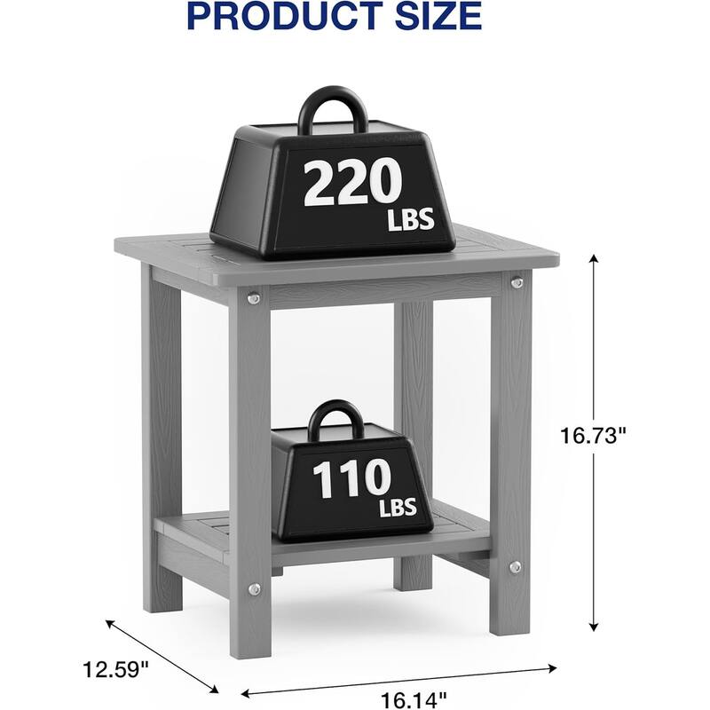 WINSOON HIPS All Weather Outdoor Side Table