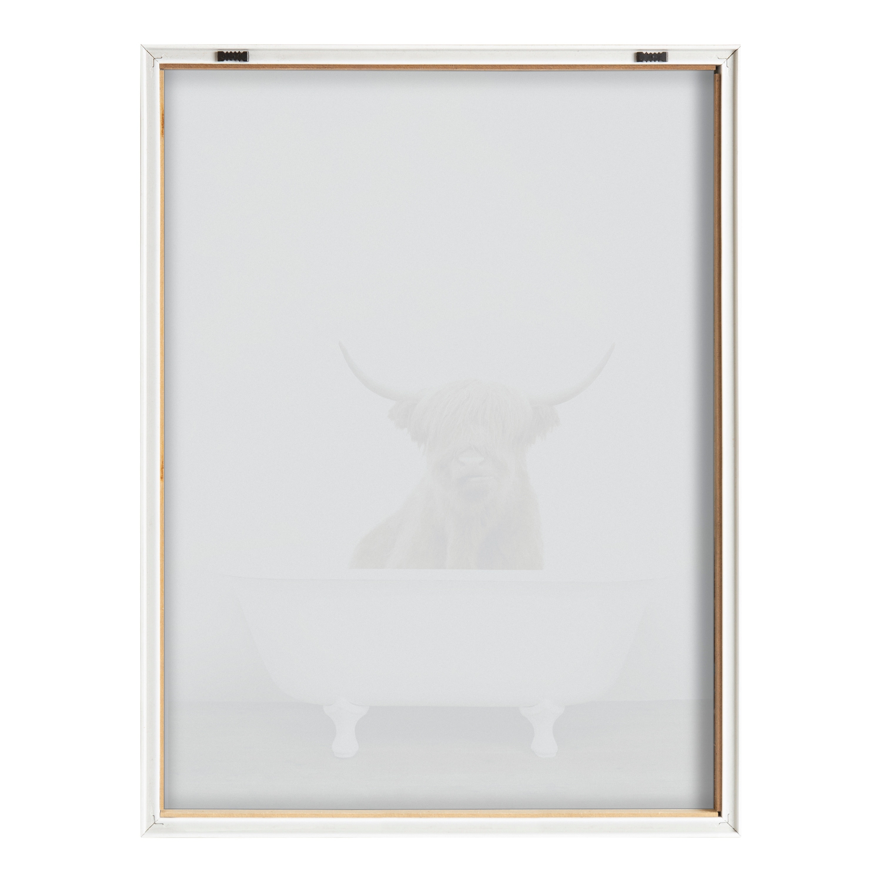 Kate and Laurel Blake Cow in Tub Framed Printed Glass by Amy Peterson On  Sale Bed Bath  Beyond 30669686