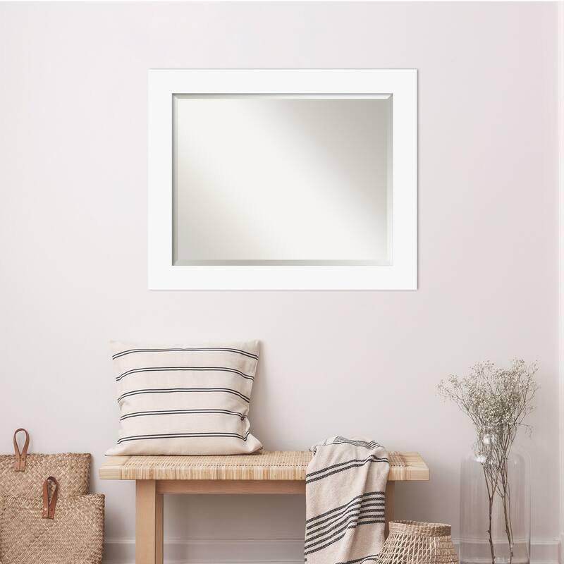 Basic Beveled Wood Framed Wall Mirror