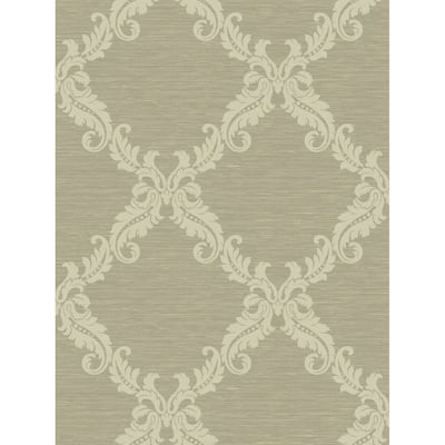 Seabrook Designs Kiran Scroll Frame Non-Woven Unpasted Wallpaper