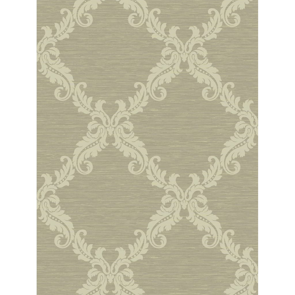Seabrook Designs Kiran Scroll Frame Non-Woven Unpasted Wallpaper