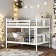 preview thumbnail 1 of 11, Full over Full Bunk Bed with Ladder for Bedroom, Guest Room Furniture White