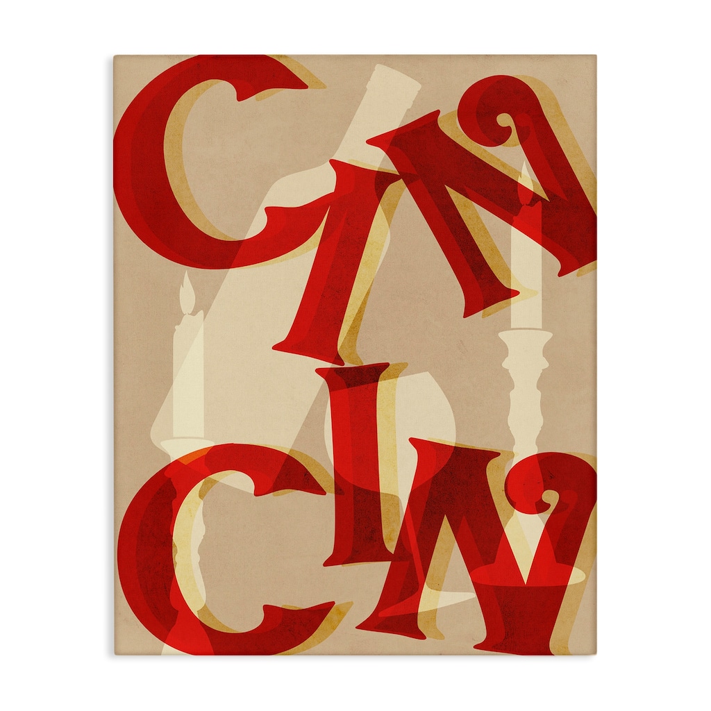 Stupell Cin Cin Wine & Candles Canvas Wall Art Design By Lil' Rue