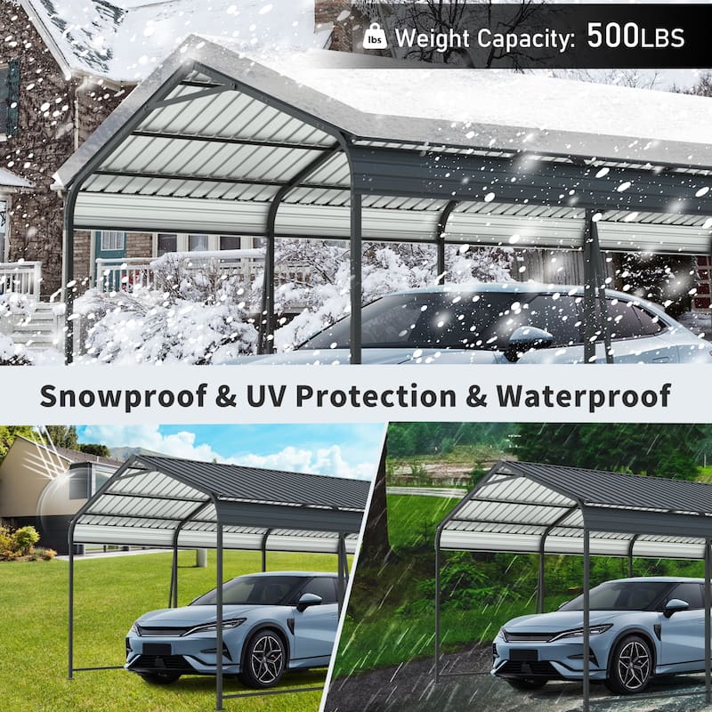 Heavy-Duty Galvanized Steel Carport‌ – Industrial-Grade Metal Shelter for Cars & Trucks with Corrosion-Resistant Frame