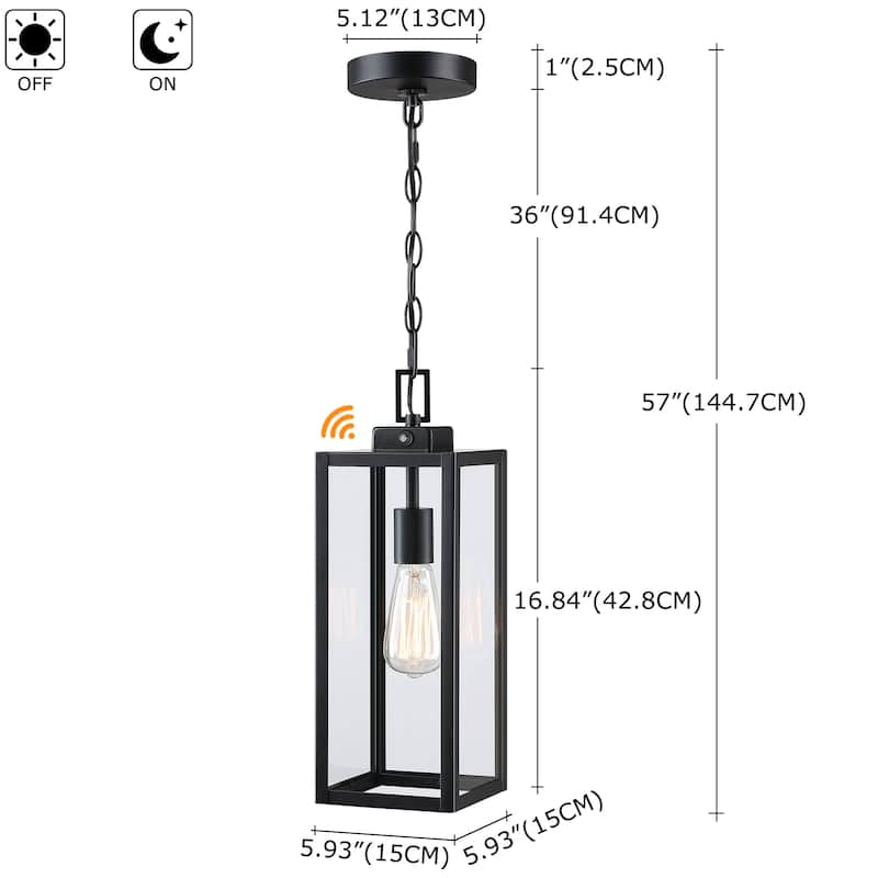 17" H 1-Light Outdoor Hanging Lantern Pendant Light-Dusk to Dawn could be chosen