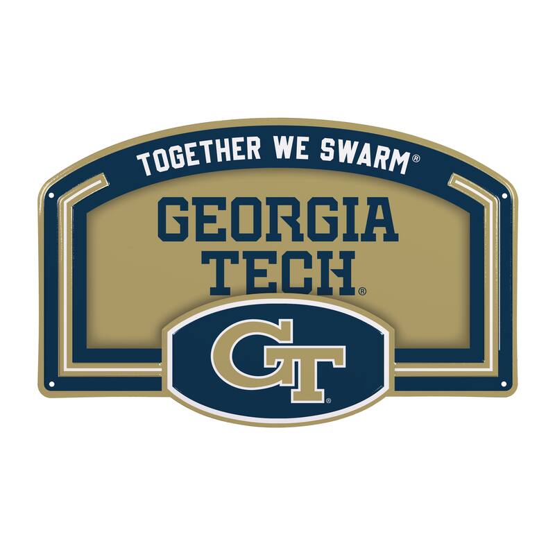 Georgia Tech Embossed Steel Wall Sign, 11" x 17"