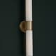 preview thumbnail 4 of 3, 25.25"W x 5"H 2-Light Dual Sconce in Matte Brass with Soft White Glass - 5"W x 25.25"H x 4.5"E