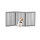 preview thumbnail 14 of 16, 3-Panel Indoor Foldable Dog Gate - 55x24-Inch MDF Freestanding Pet Fence Gray