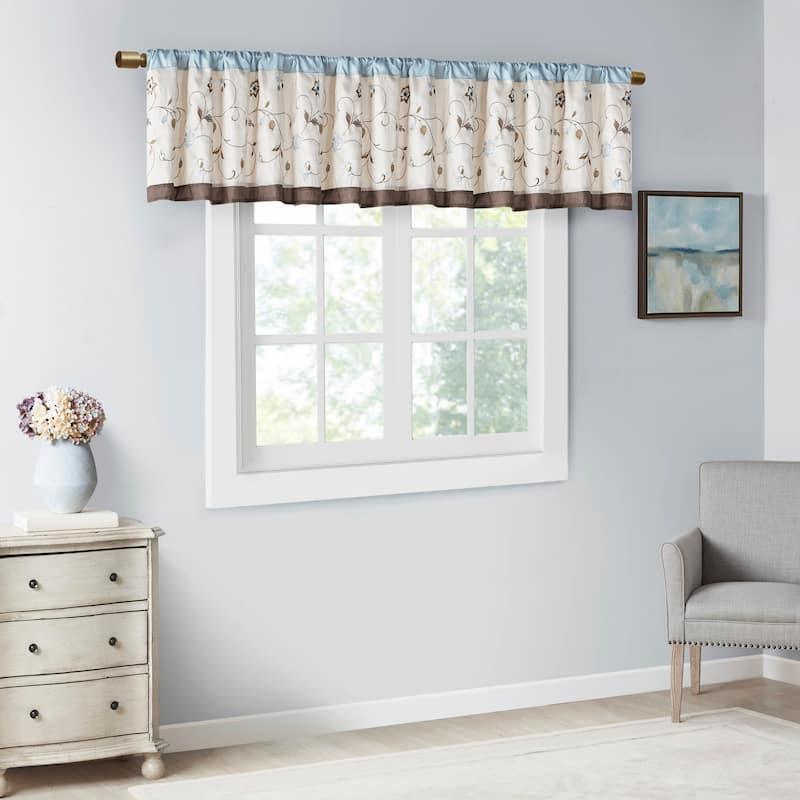 Madison Park Belle Embroidered Window Valance