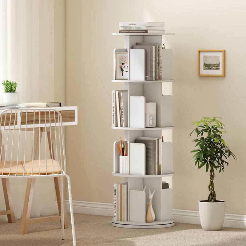 Costway 1/2 PCS 4-Tier Rotating Bookshelf 360° Display Rack with - See Details