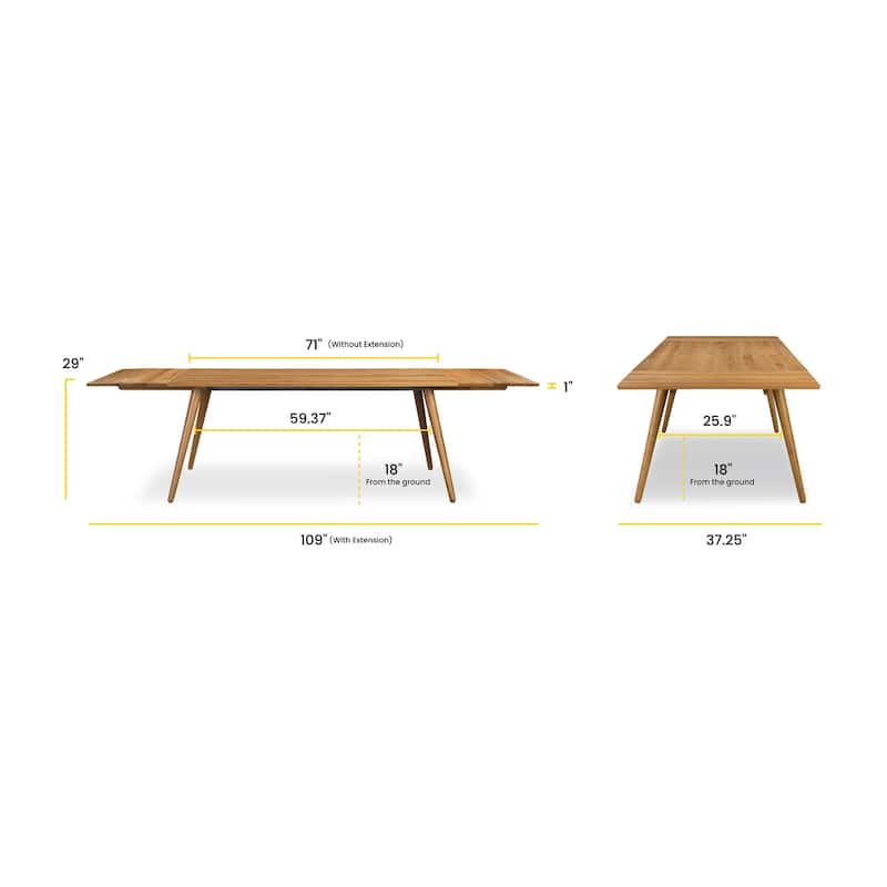 Poly and Bark Cleo Extension Dining Table in Walnut (71"-110")