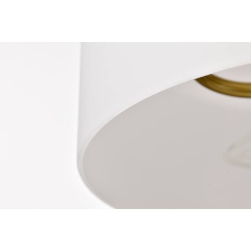 Barmine Brass Table Lamp with White Frosted Glass Shade