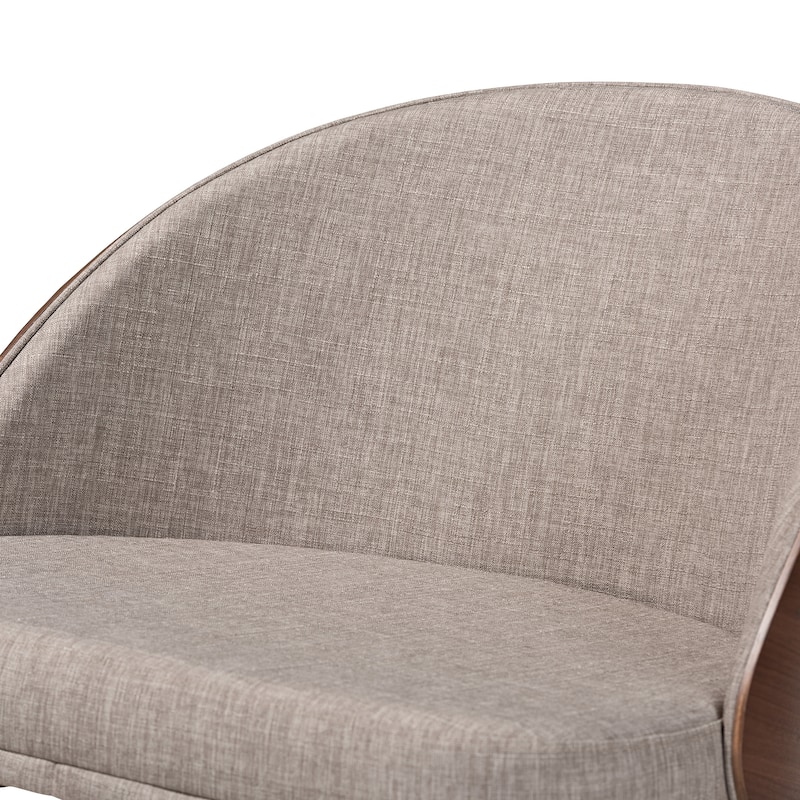 Lovella Mid-Century Modern Grey Fabric and Walnut Brown Finished Wood 2-Piece Accent Chair Set