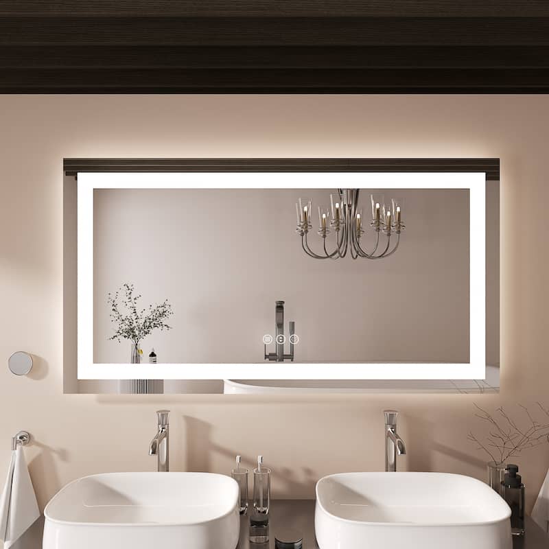 QuivaraView LED lights Frameless Wall Mounted Bathroom Vanity Mirror