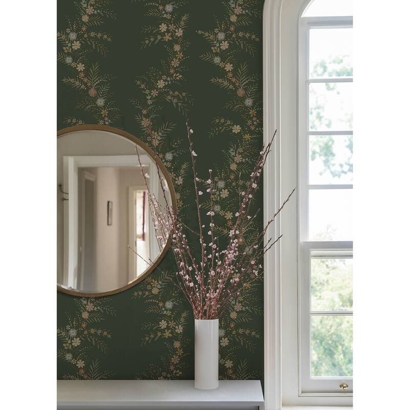 Chris Loves Julia x NuWallpaper Posy Spruce Peel and Stick Wallpaper